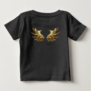 Golden Angel Vingar på svart bakgrund T Shirt