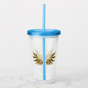 Golden Angel Vingar på svart bakgrund Take Away Mugg