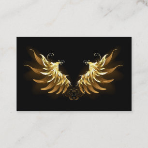 Golden Angel Vingar på svart bakgrund Visitkort