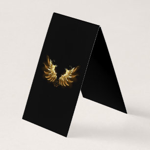 Golden Angel Vingar på svart bakgrund Visitkort