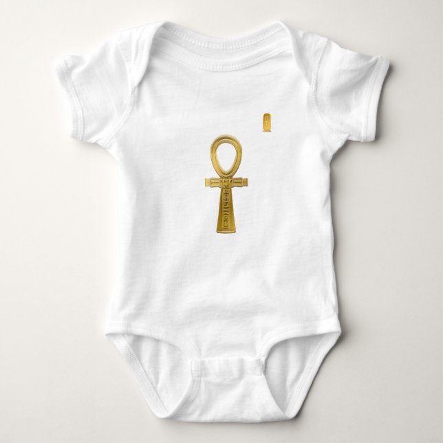 Golden Ankh - Ancient Egyptian Symbol of Life T Shirt (Framsida)