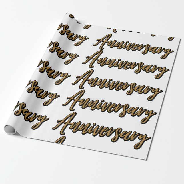 Golden Anniury Wrapping Papper Presentpapper (Utrullad)