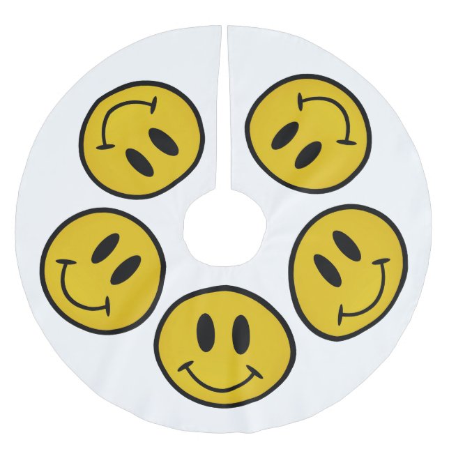 Golden ansikte julgransmatta borstad polyester (Framsidan)