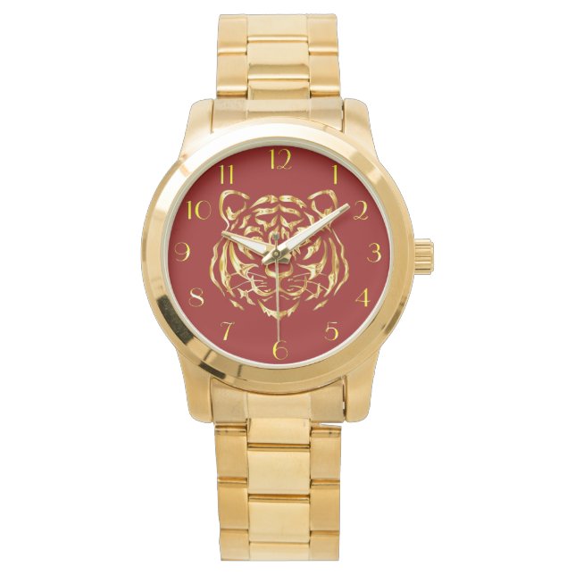 Golden Ansikte Tiger eWatch Watch Armbandsur (Framsida)