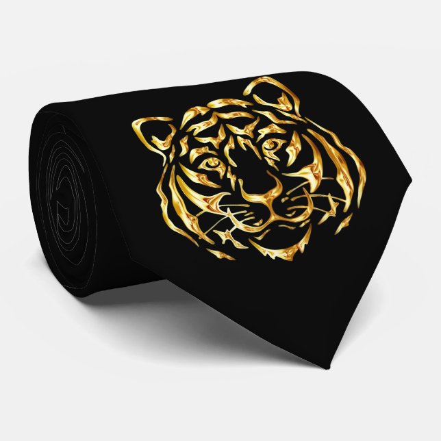 Golden Ansikte Tiger Neck Tie Slips (Rullad)