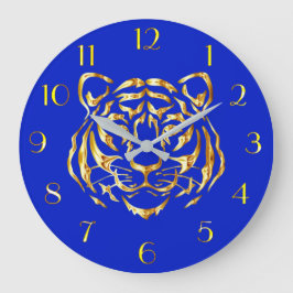 Golden Ansikte Tiger Wall Clock Stor Klocka