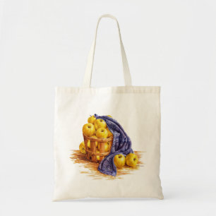 Golden Apple i Basket Tote Bag Tygkasse