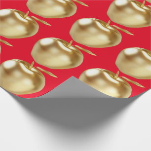 Golden Apple röd Presentpapper