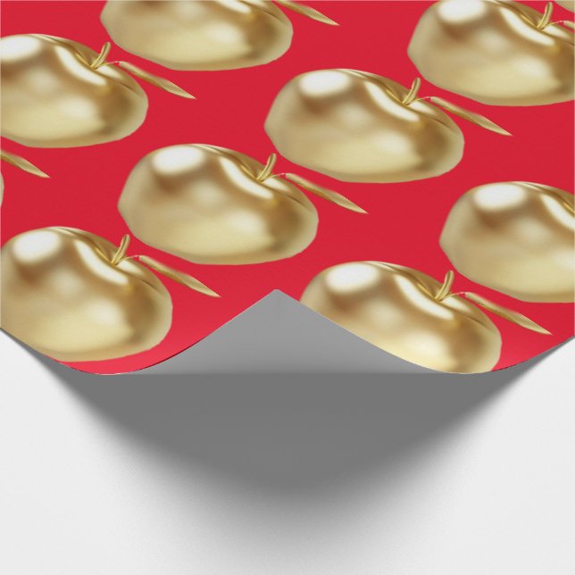 Golden Apple röd Presentpapper (Hörn)
