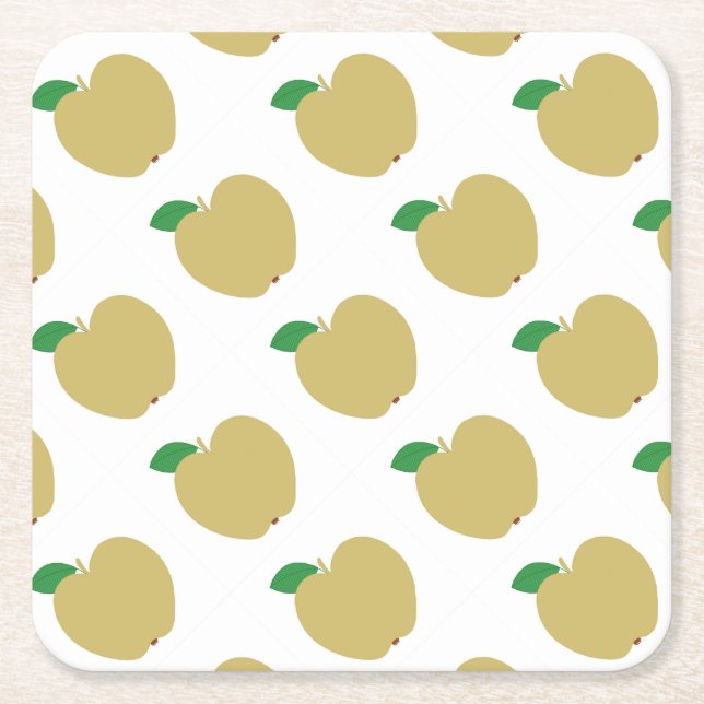 Golden Apple Underlägg Papper Kvadrat (Framsidan)