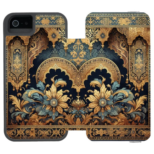Golden Arabesque iPhone 6 Wallet Case Incipio iPhone Wallet Skal (Folio Öppen)