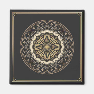 Golden arabesque mandala mönster magnet