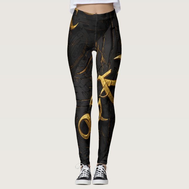 Golden Arcane Symbol Leggings (Framsida)
