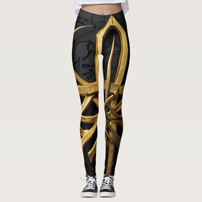Golden Arcane Symbol Leggings (Framsida)