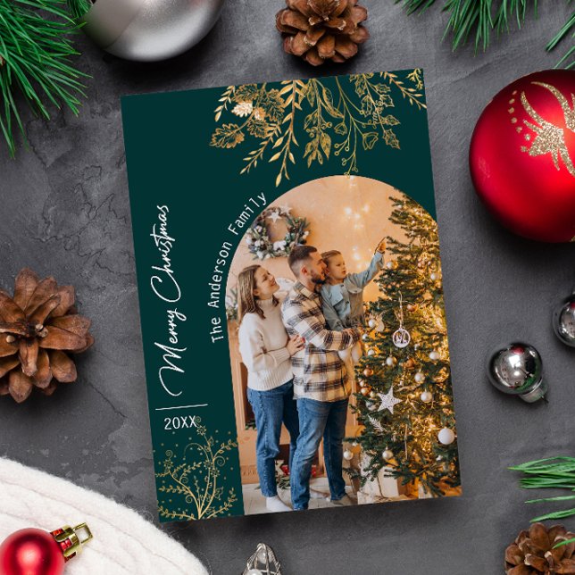 Golden Arch Photo Helgdag Minimalist jul Inbjudningar (Skapare uppladdad)