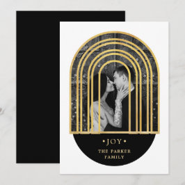 Golden Arch | Svartvit julfoto Julkort