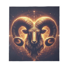 Golden Aries Zodiac Symbol Anteckningsblock