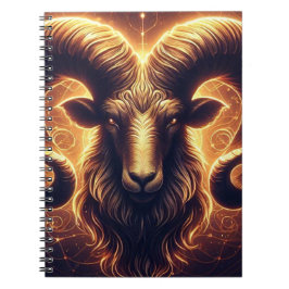 Golden Aries Zodiac Symbol Anteckningsbok