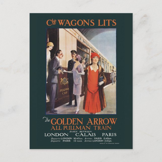 Golden Arrow Vintage affisch 1925 Vykort (Framsida)
