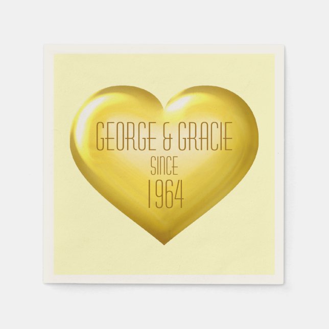 Golden-årsdagen Pappersservett (Framsidan)