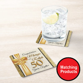 Golden-årsdagen Underlägg Papper Kvadrat