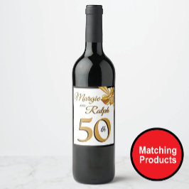 Golden-årsdagen Vinflaska Etikett