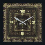 Golden Art Deco Fyrkantig Klocka<br><div class="desc">Underbar klockdesign. Du kommer att kärlek det som andra. Du kan fritt använda den här designen för andra produkter som du gillar eller anpassa och lägga till texten. Följ mig för mer. Tack. Ha en trevlig dag.</div>