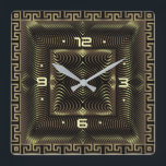 Golden Art Deco Fyrkantig Klocka<br><div class="desc">Underbar klockdesign. Du kommer att kärlek det som andra. Du kan fritt använda den här designen för andra produkter som du gillar eller anpassa och lägga till texten. Följ mig för mer. Tack. Ha en trevlig dag.</div>