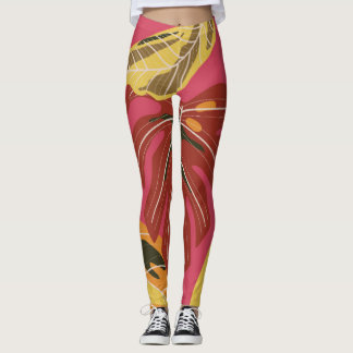 Golden Art Deco Nature Tapet Leggings