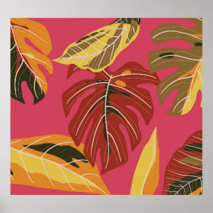 Golden Art Deco Nature Tapet Poster