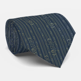 Golden Art Deco-sjömän på mörk blått Slips
