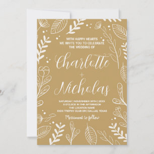 Golden Art Wedding-inbjudningar Inbjudningar