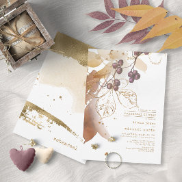 Golden Autumn Berry Bröllop Rehearsal Dinner ID655 Inbjudningar