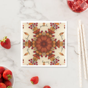 Golden Autumn Blessings Vintage Kaleidoscope Pappersservett