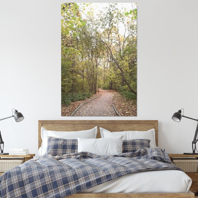 Golden Autumn Forest Path Canvastryck (Insitu (sovrum))