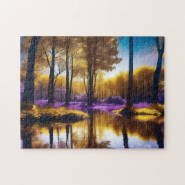Golden Autumn Forest Tranquibility Pussel