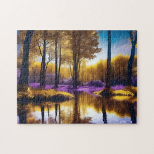Golden Autumn Forest Tranquibility Pussel