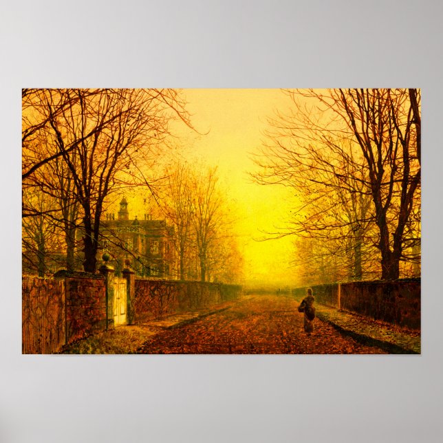 Golden Autumn John Atkinson Grimshaw Poster (Framsidan)