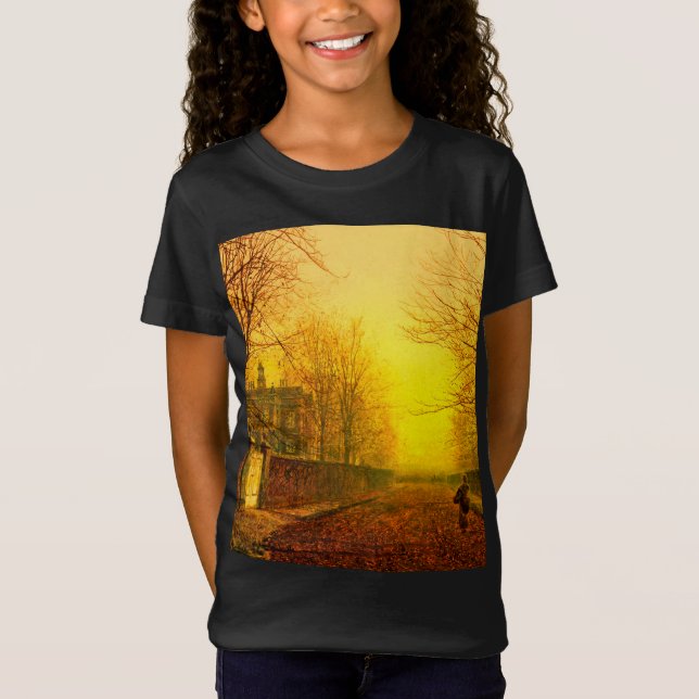 Golden Autumn John Atkinson Grimshaw T Shirt (Framsida)