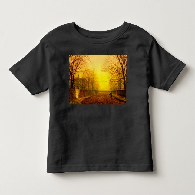 Golden Autumn John Atkinson Grimshaw T Shirt (Framsida)