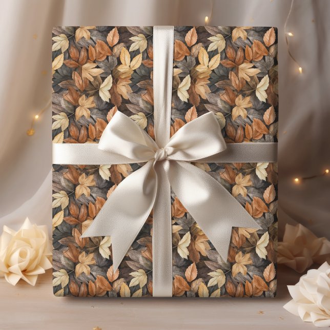 Golden Autumn Leaves Brown Fall Foliage Presentpapper (Skapare uppladdad)