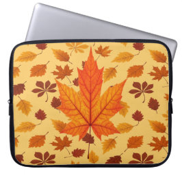 Golden Autumn Leaves Laptop Fodral