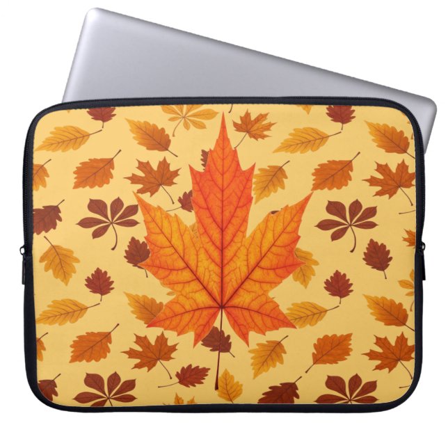 Golden Autumn Leaves Laptop Fodral (Framsidan)
