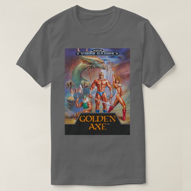 Golden Ax Retro Video Games T Shirt (Design framsida)