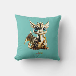 Golden Baby Dragon Kudde