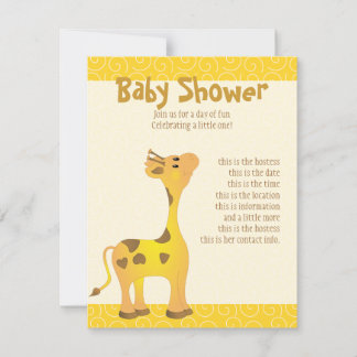 Golden Baby Giraffe Inbjudningar
