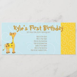 Golden Baby Giraffe Inbjudningar
