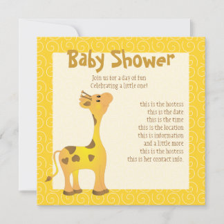Golden Baby Giraffe Inbjudningar