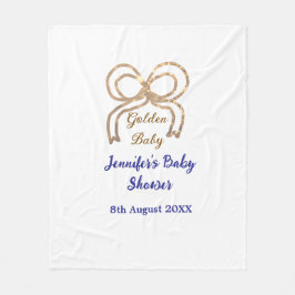 Golden baby glitter ger royalet blått babydusch fleecefilt