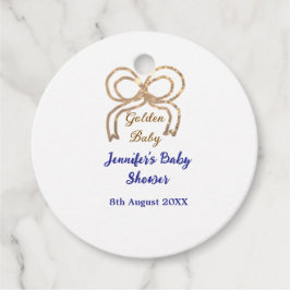 Golden baby glitter ger royalet blått babydusch gåvor etiketter